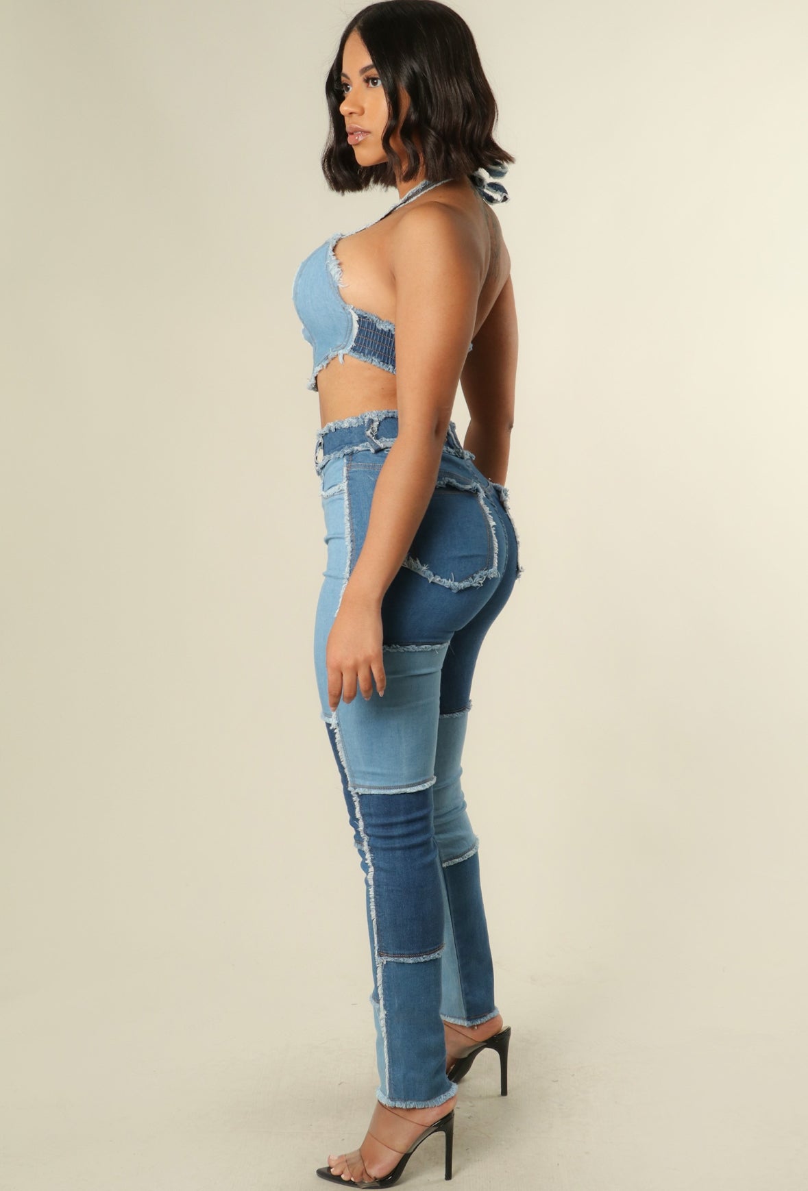 Multi Pattern Jean Set - Denim