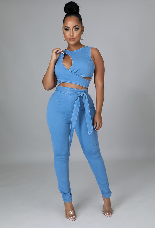 La Para Jumpsuit - Medium Denim