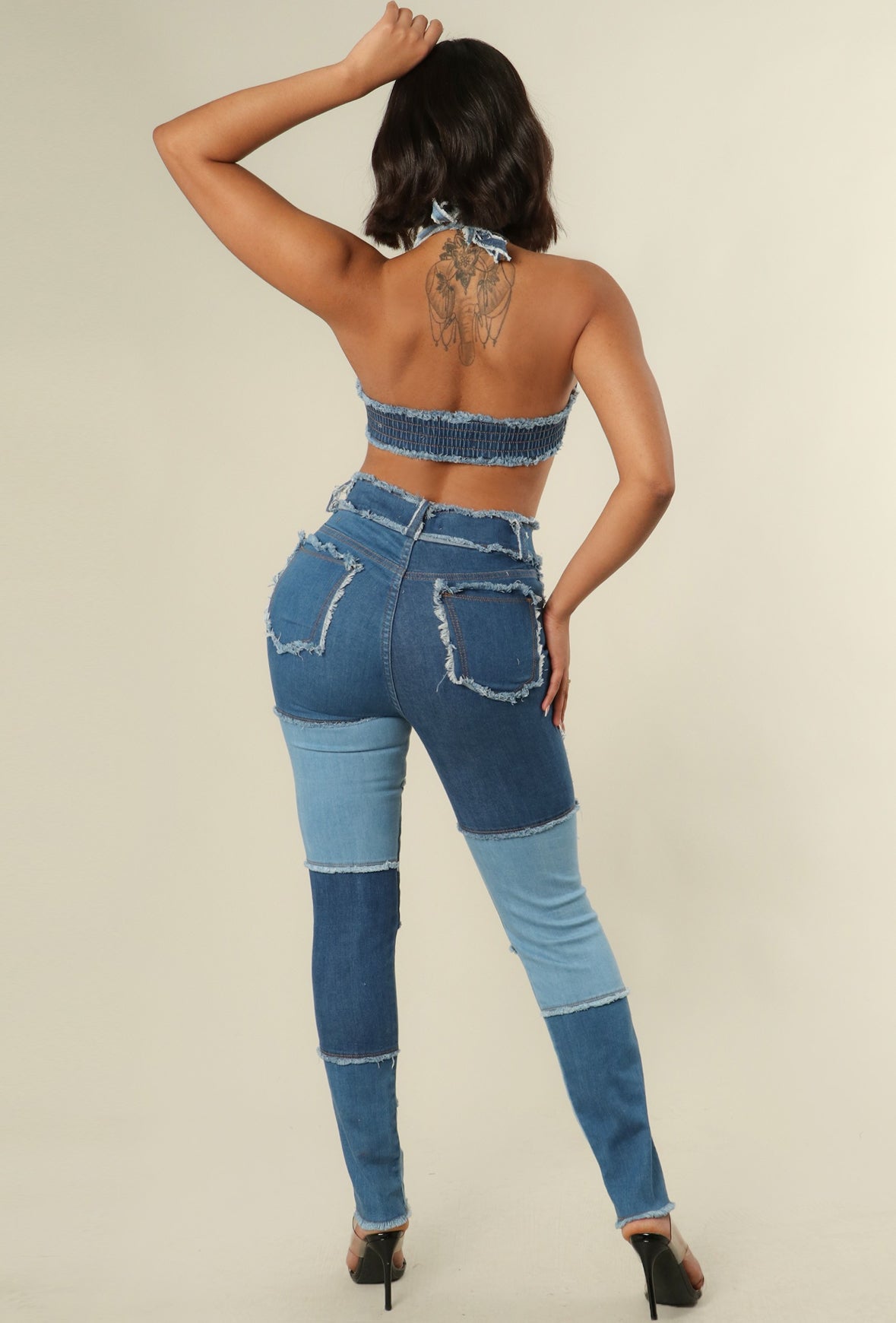Multi Pattern Jean Set - Denim
