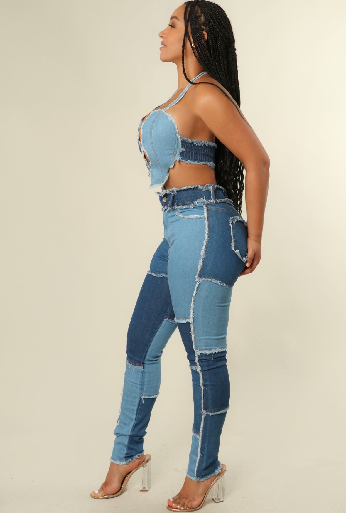 Multi Pattern Jean Set - Denim