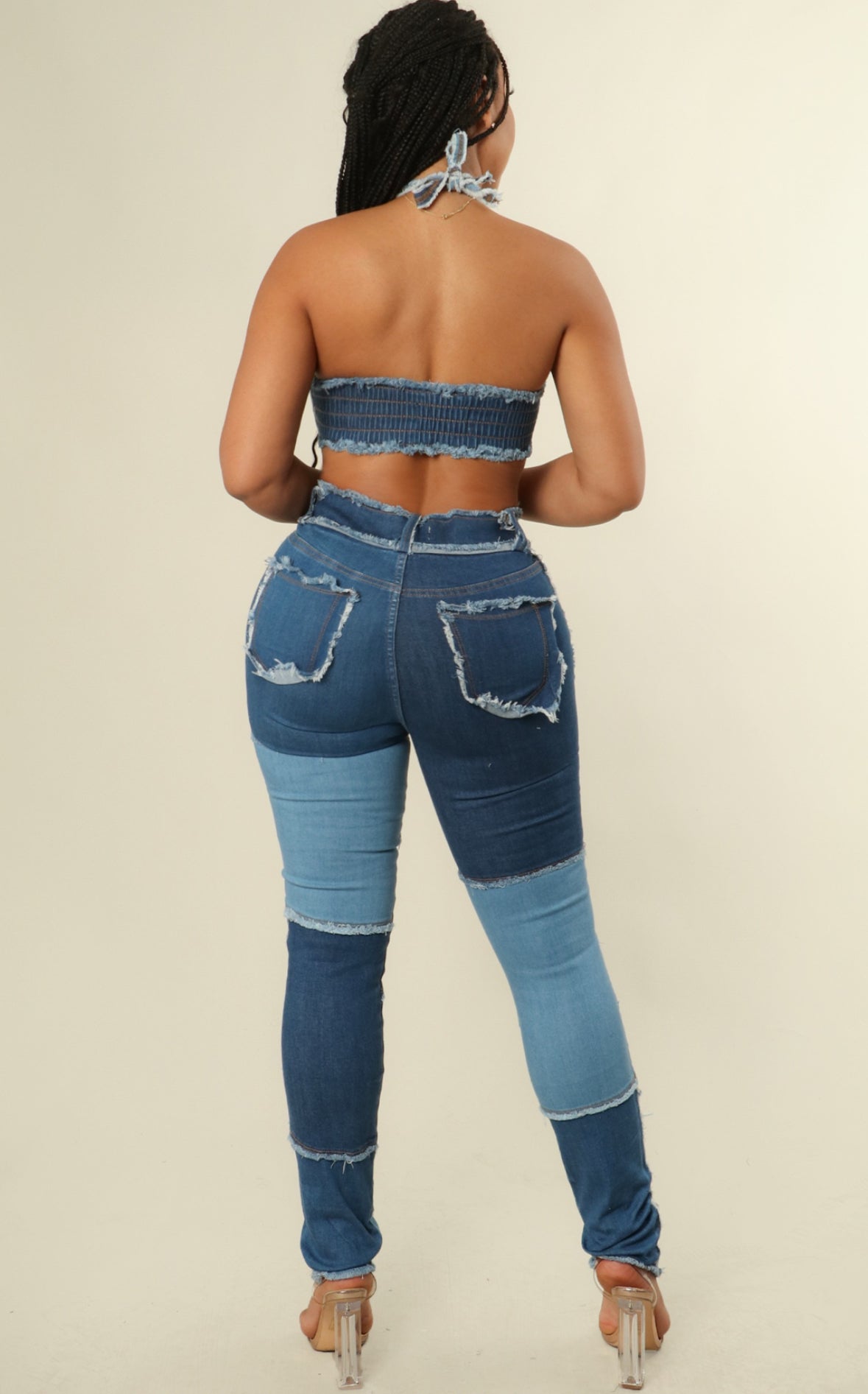 Multi Pattern Jean Set - Denim