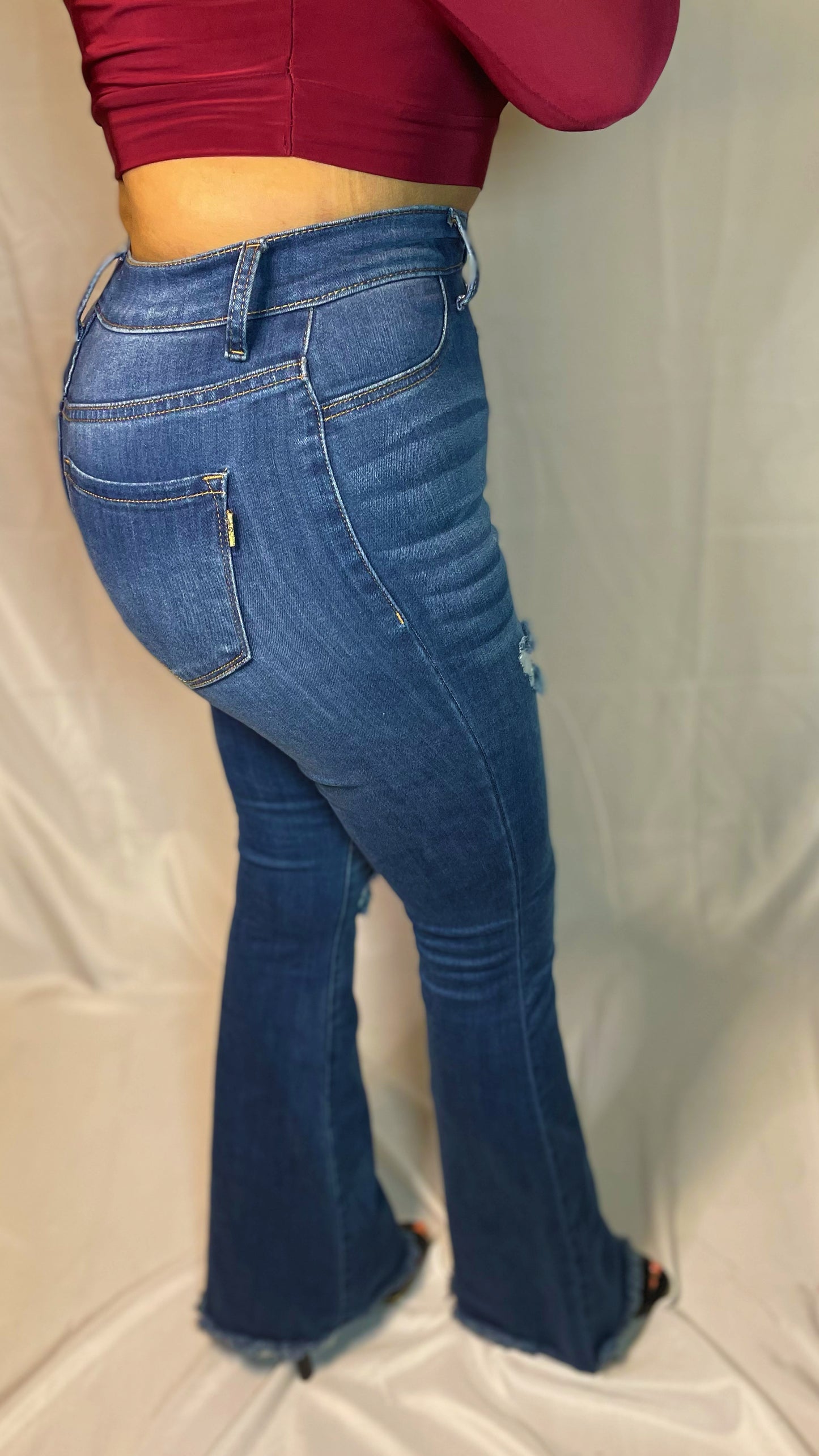 Tania High Waisted Flare Jeans - Medium Wash