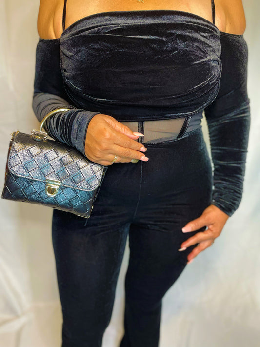 Simply Jackie Velvet Jumpsuit - Black