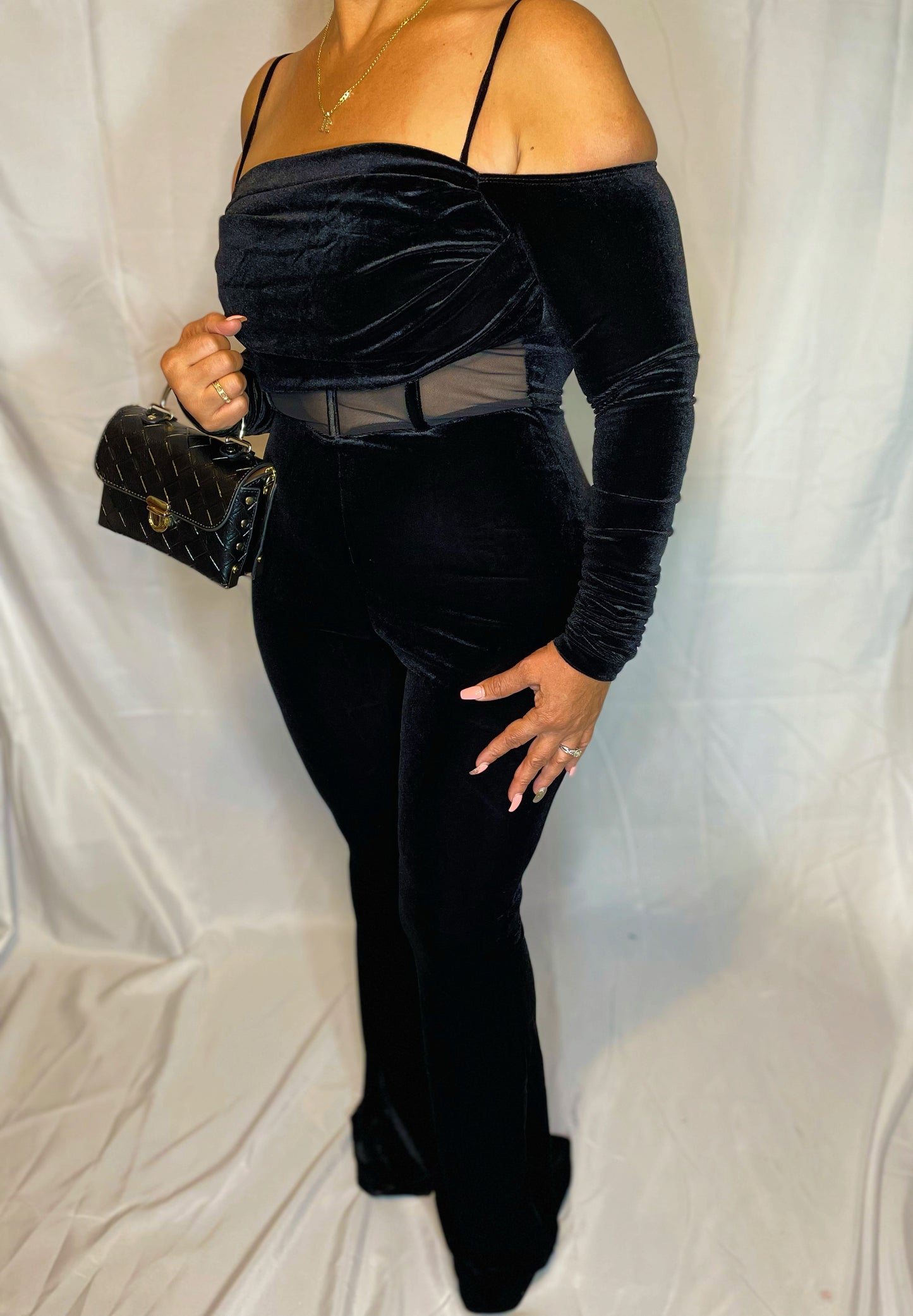 Simply Jackie Velvet Jumpsuit - Black