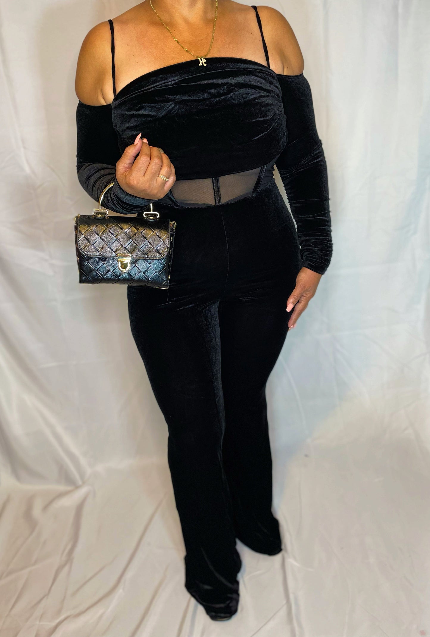 Simply Jackie Velvet Jumpsuit - Black