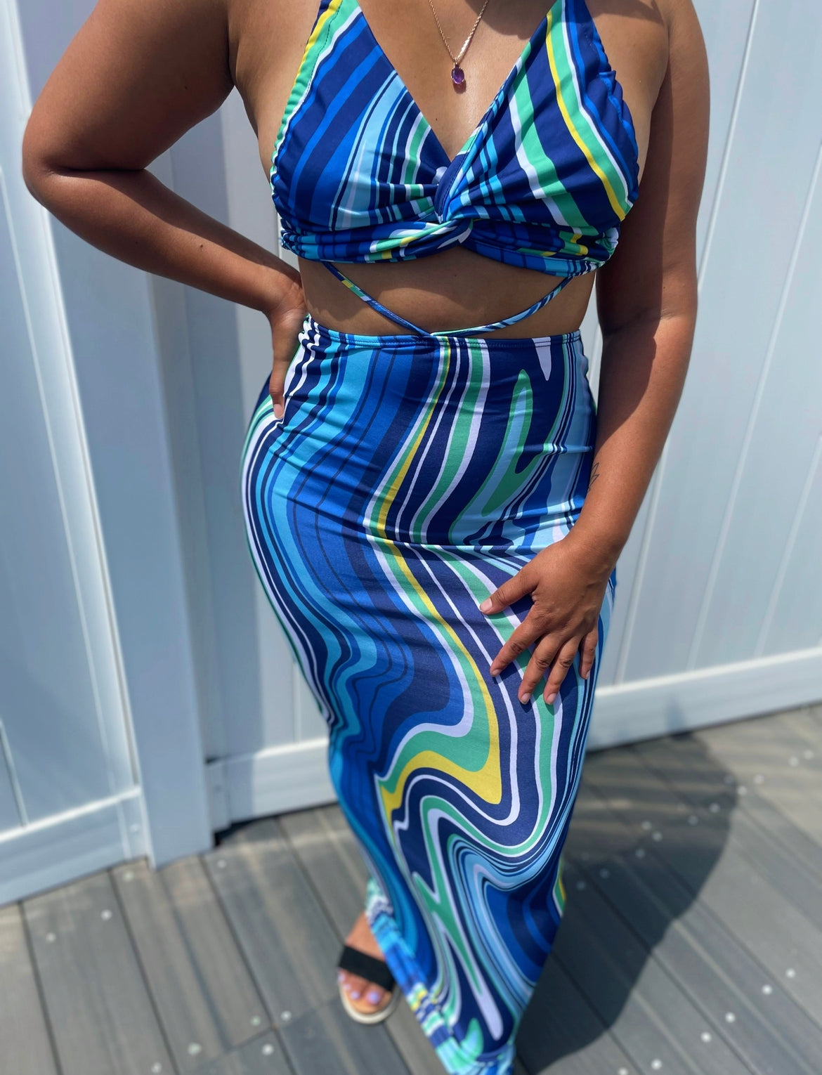 Nova Maxi Dress - Blue Multi