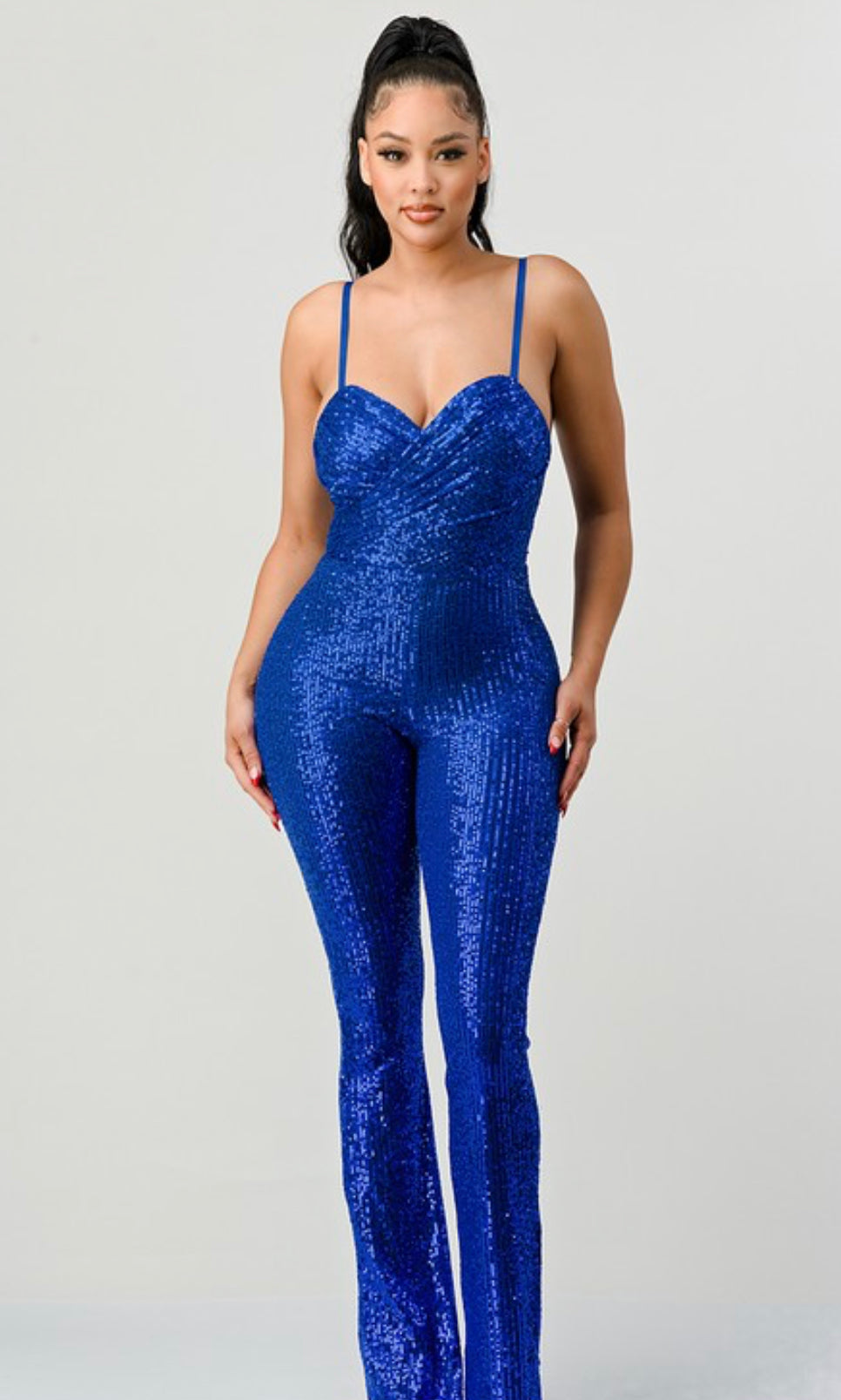 Aria Sequin Jumpsuit - Royal Blue
