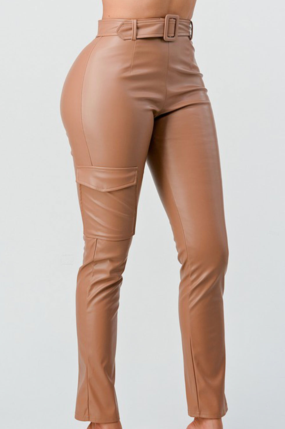 Lux Pleather Leggings -Toffee