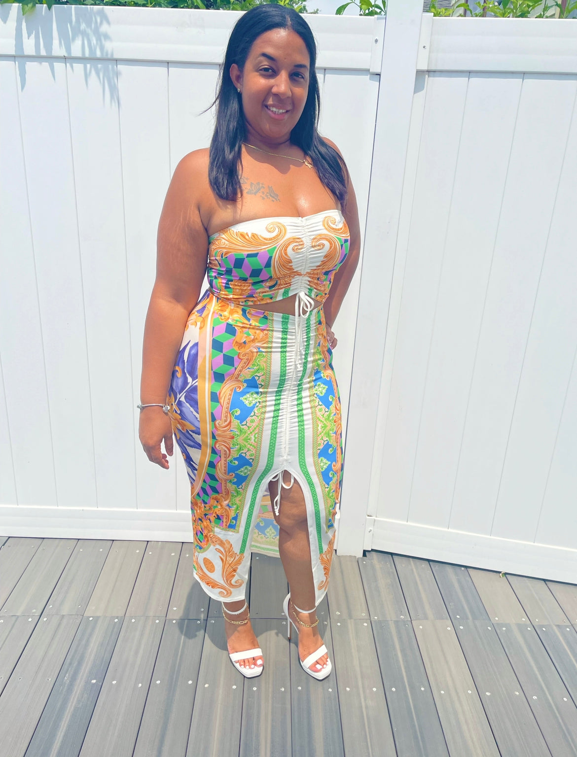 Victoria 2 Piece Set - Green Multi