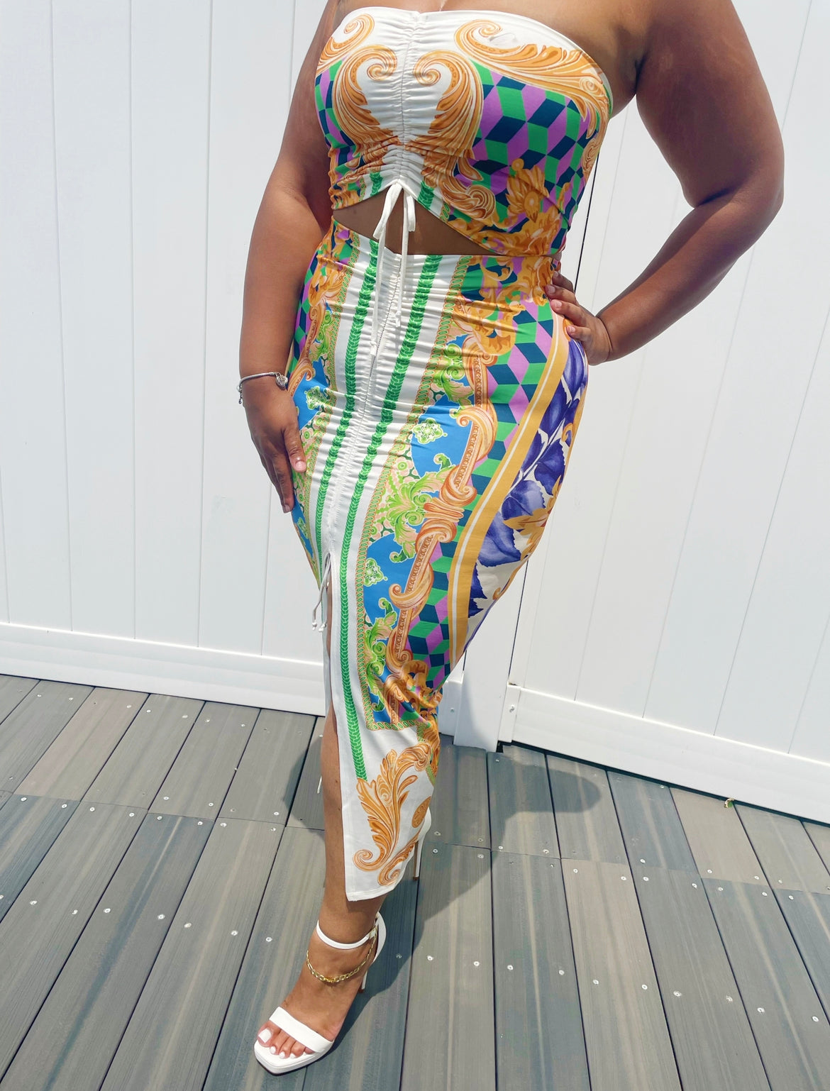 Victoria 2 Piece Set - Green Multi