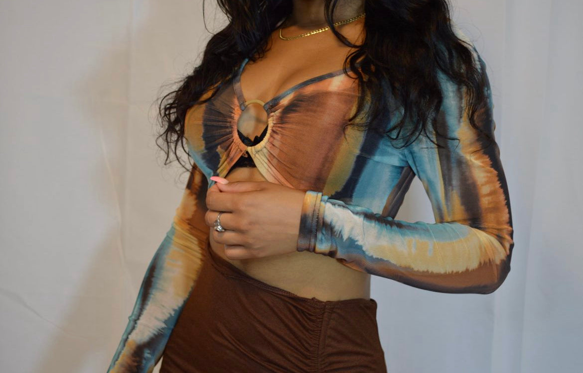 Ana 2 Piece Set - Brown/Blue
