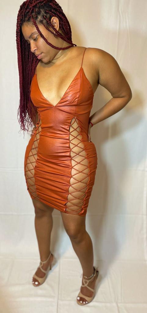 Lilly Cutout Dress - Rust