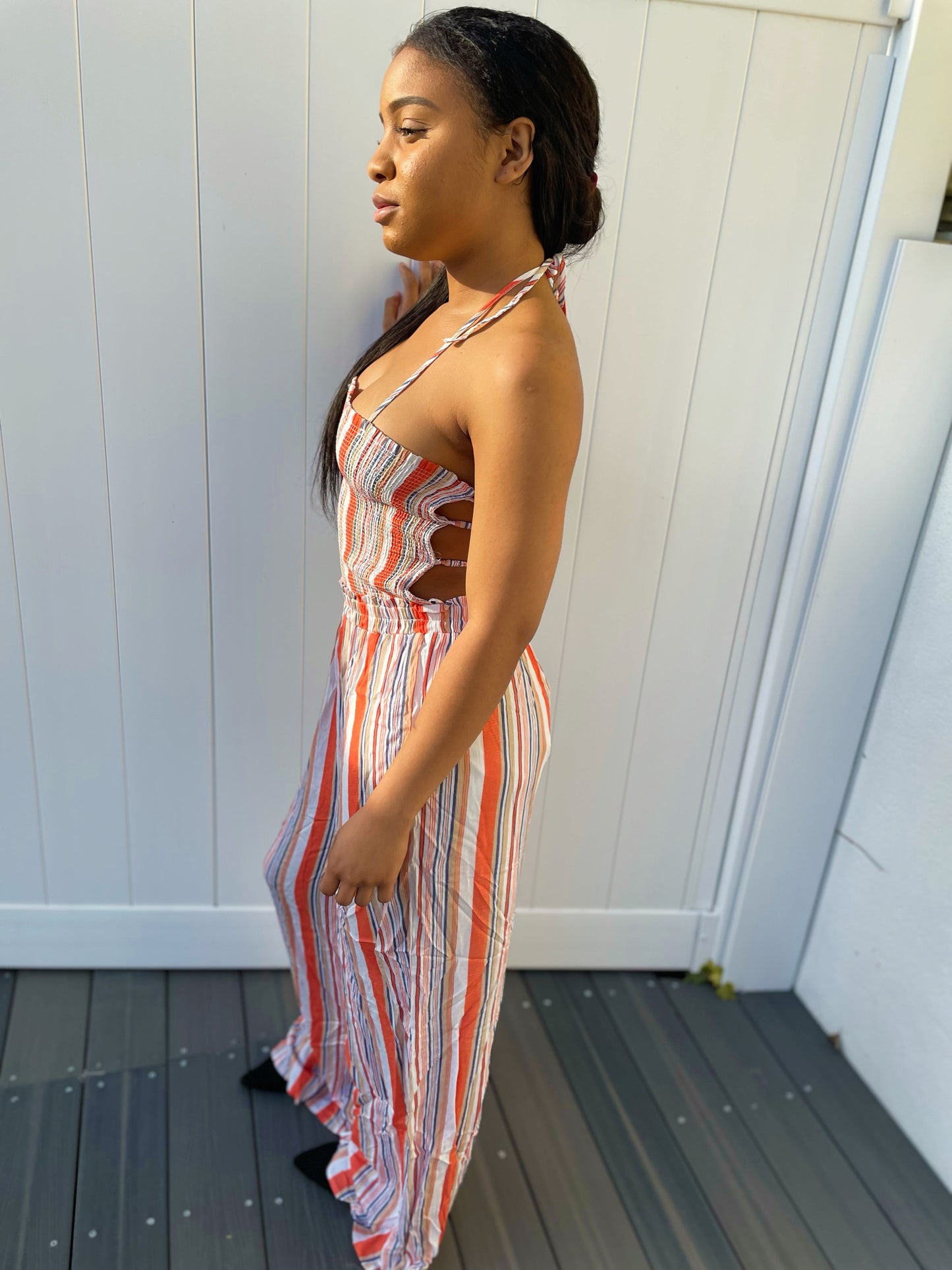 Reina Woven Jumpsuit - Coral