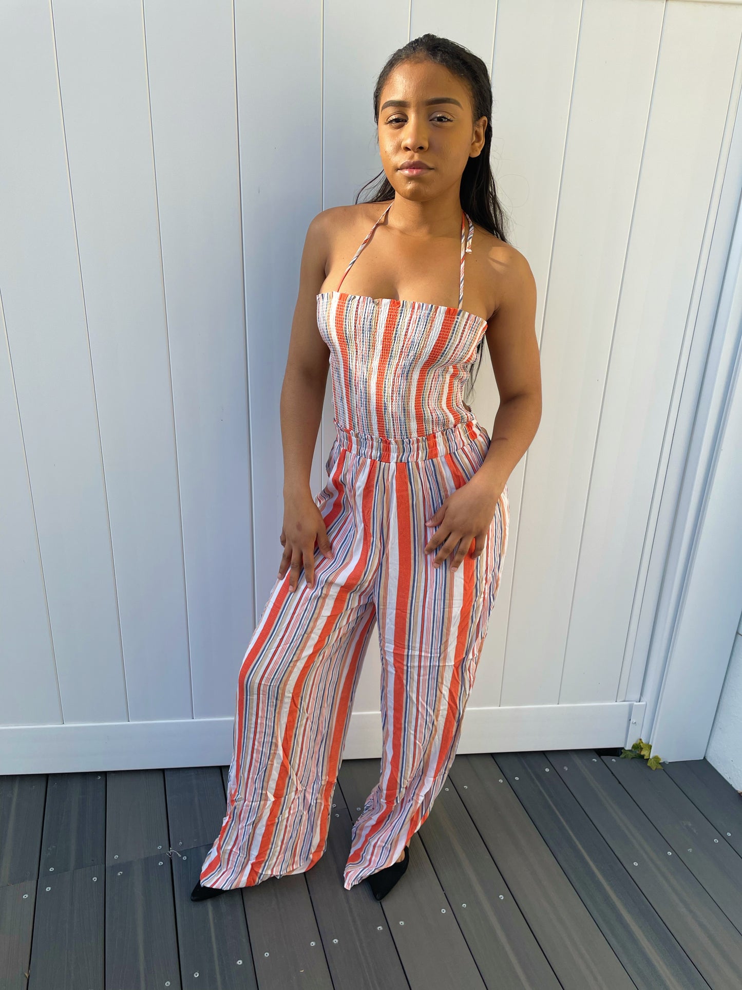 Reina Woven Jumpsuit - Coral