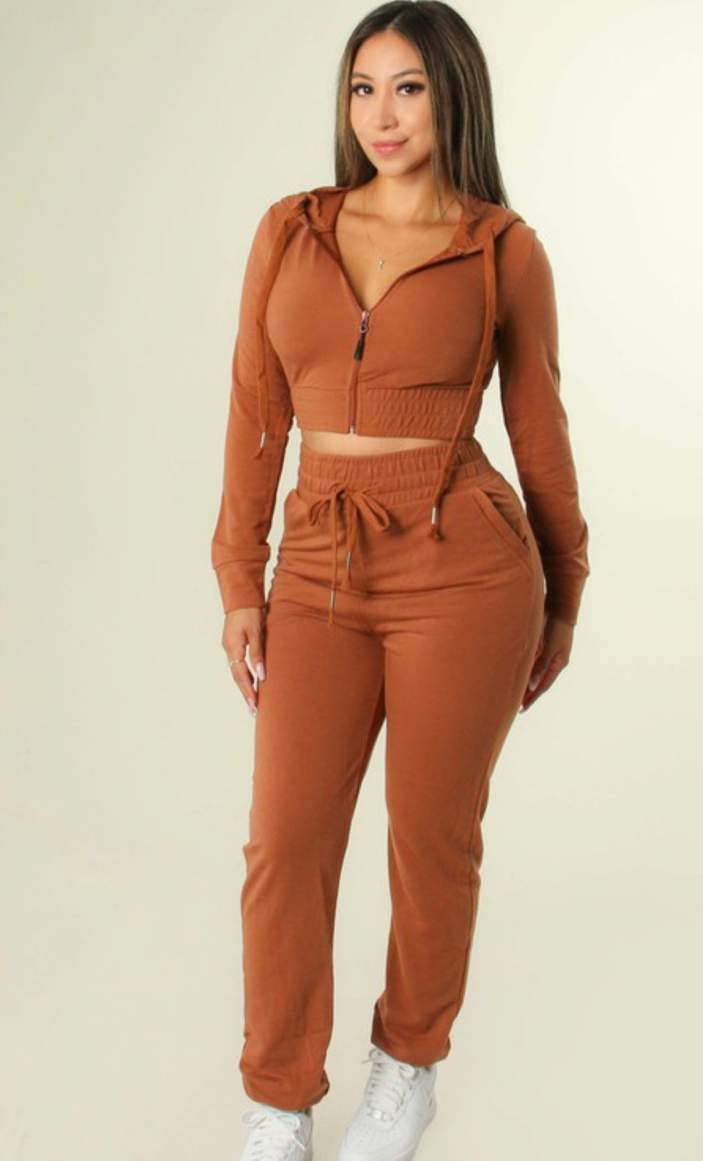 Hoodie And Jogger Set - Mocha