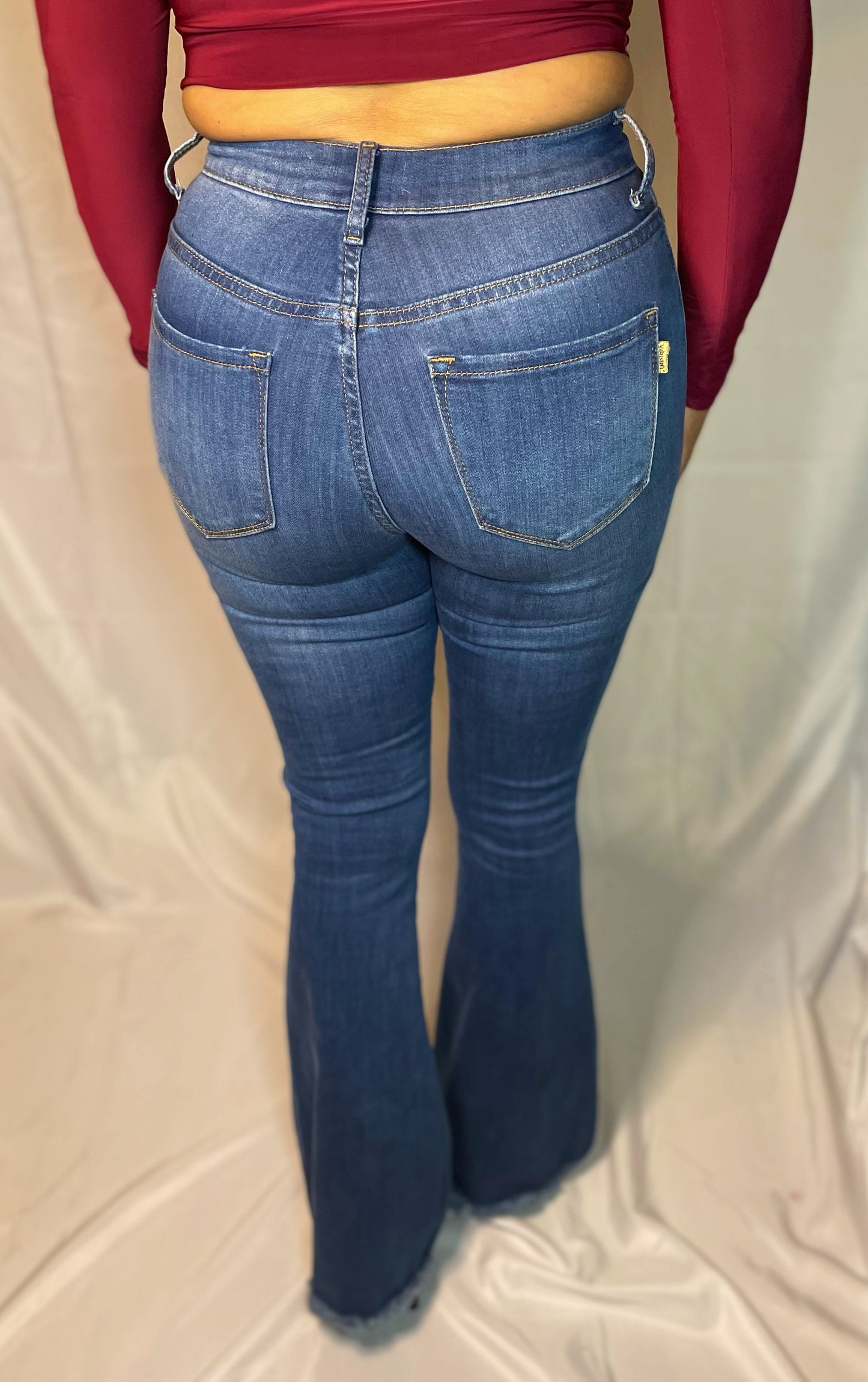 Tania High Waisted Flare Jeans - Medium Wash