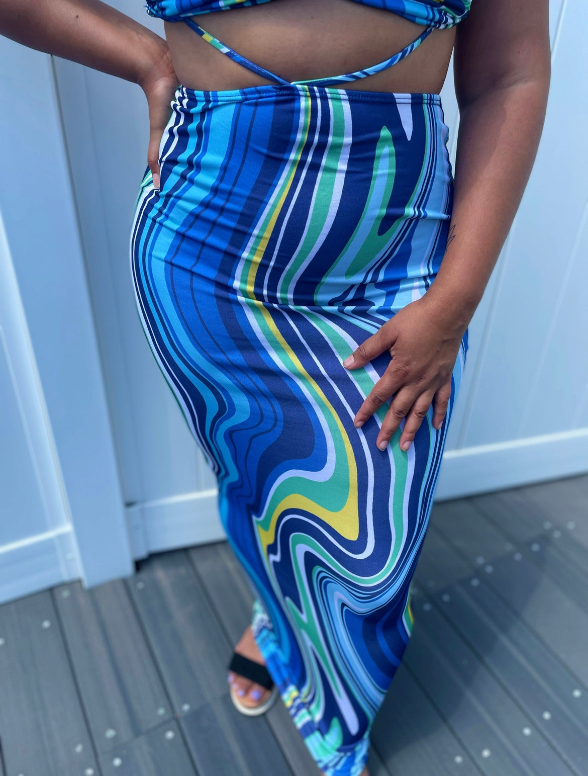 Nova Maxi Dress - Blue Multi