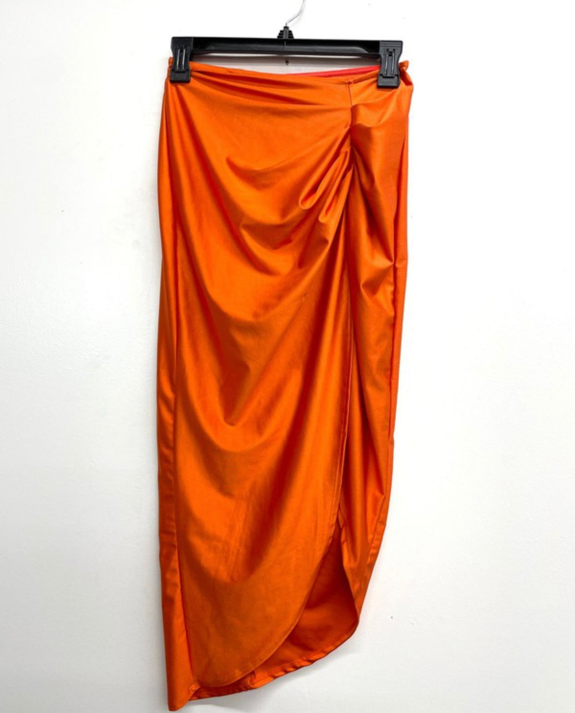 Asymmetrical Midi Skirt - Orange
