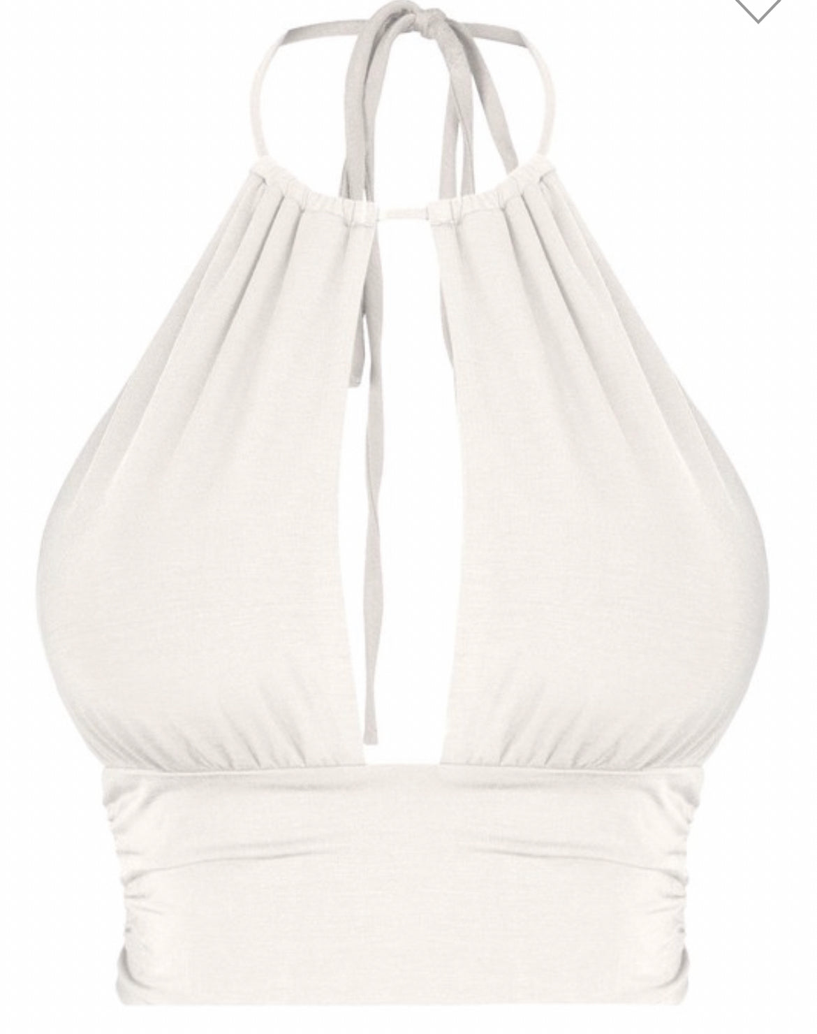 Claire Halter Crop Top - Off White